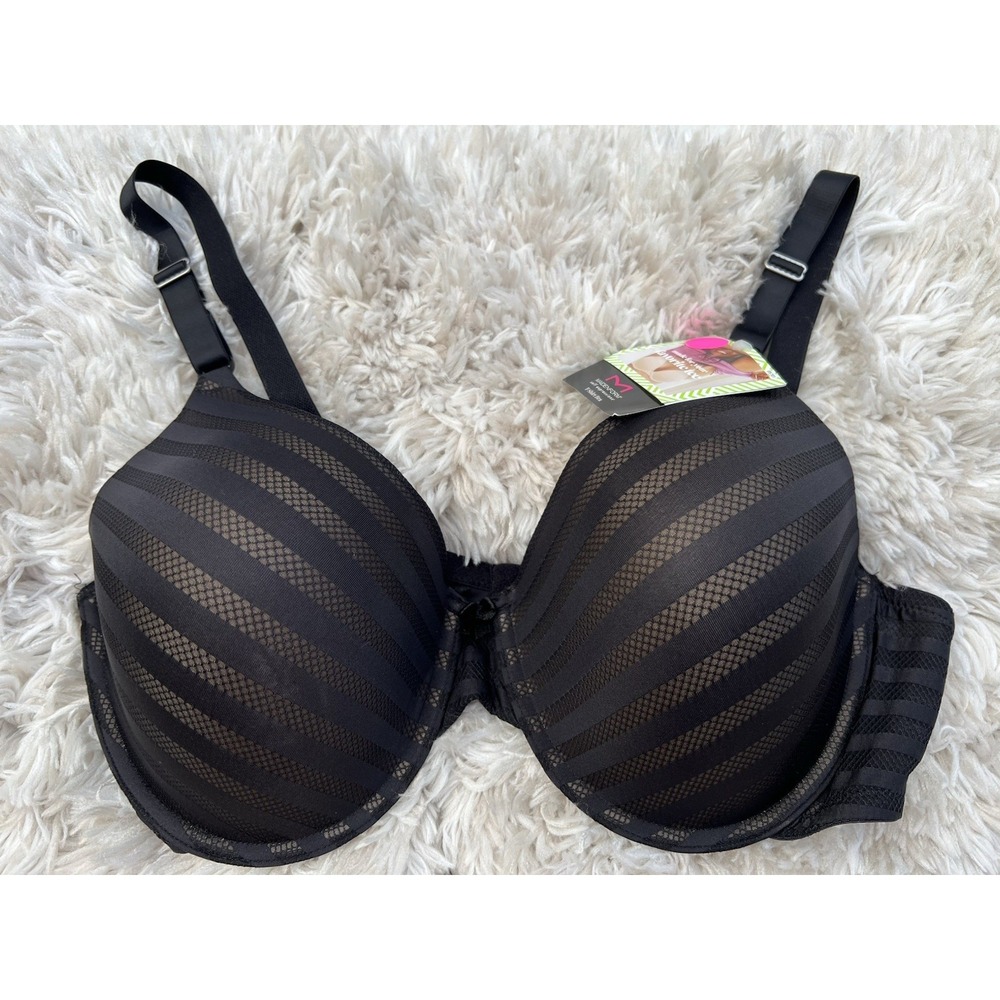 MAIDENFORM Self Expressiosn Fab Fit Demi Tshirt Bra Size 40DD Black‎ #05701 NWT